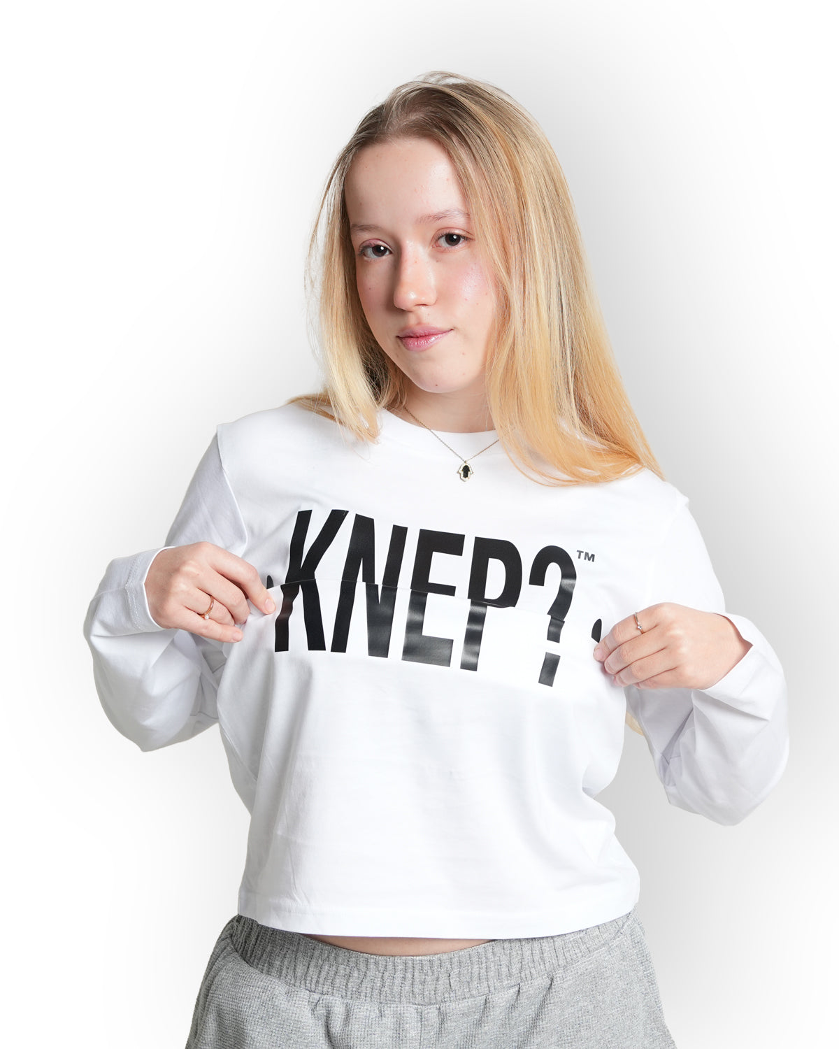 "Knep?" Long sleeve Hvid