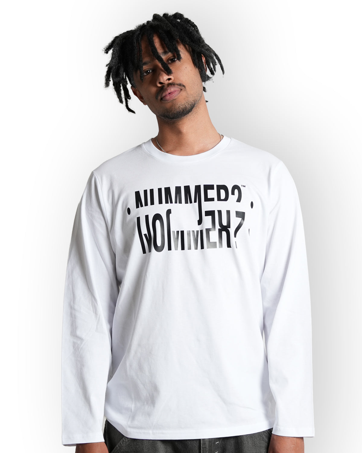 "Nummer?" Long sleeve Hvid