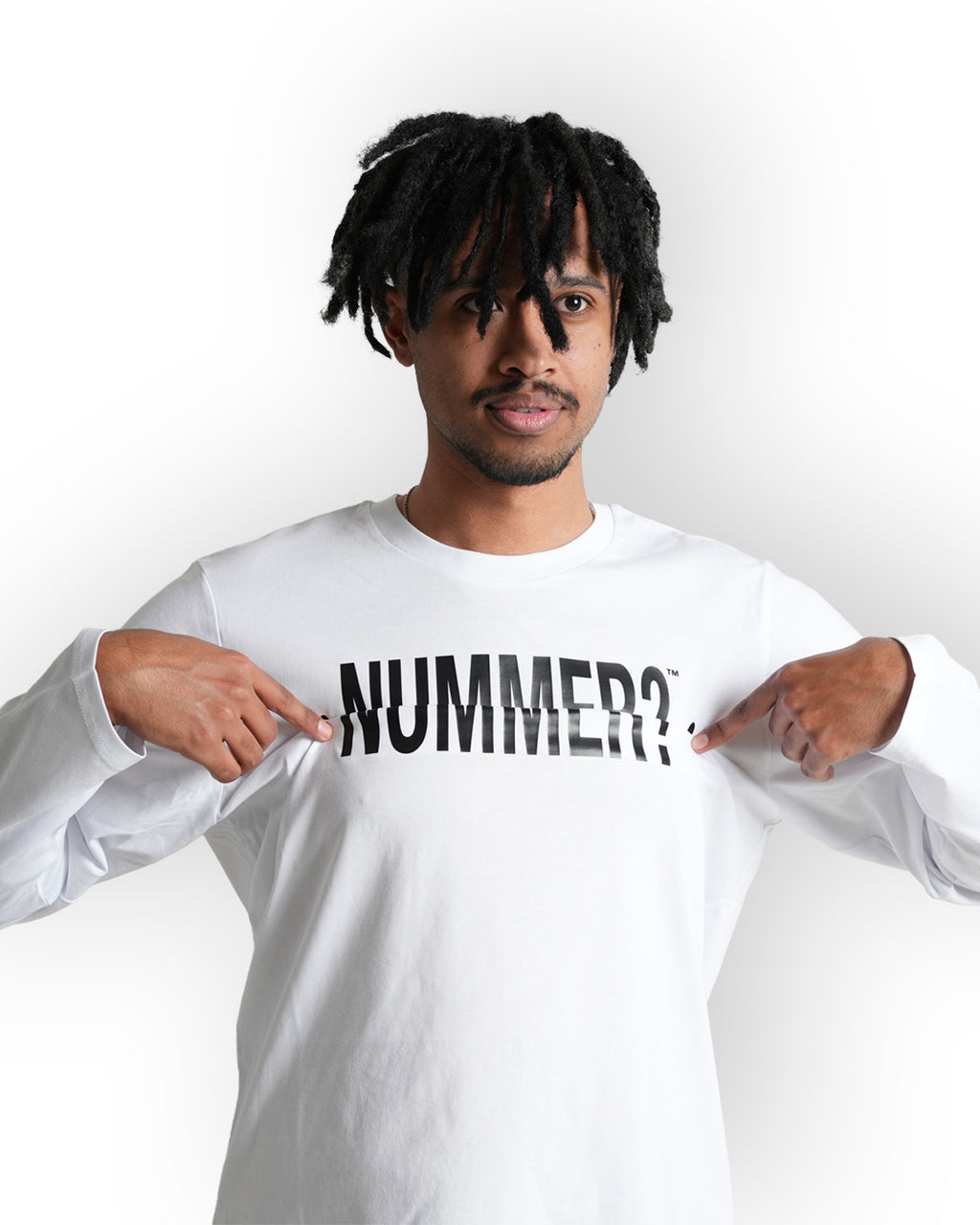 "Nummer?" Long sleeve Hvid