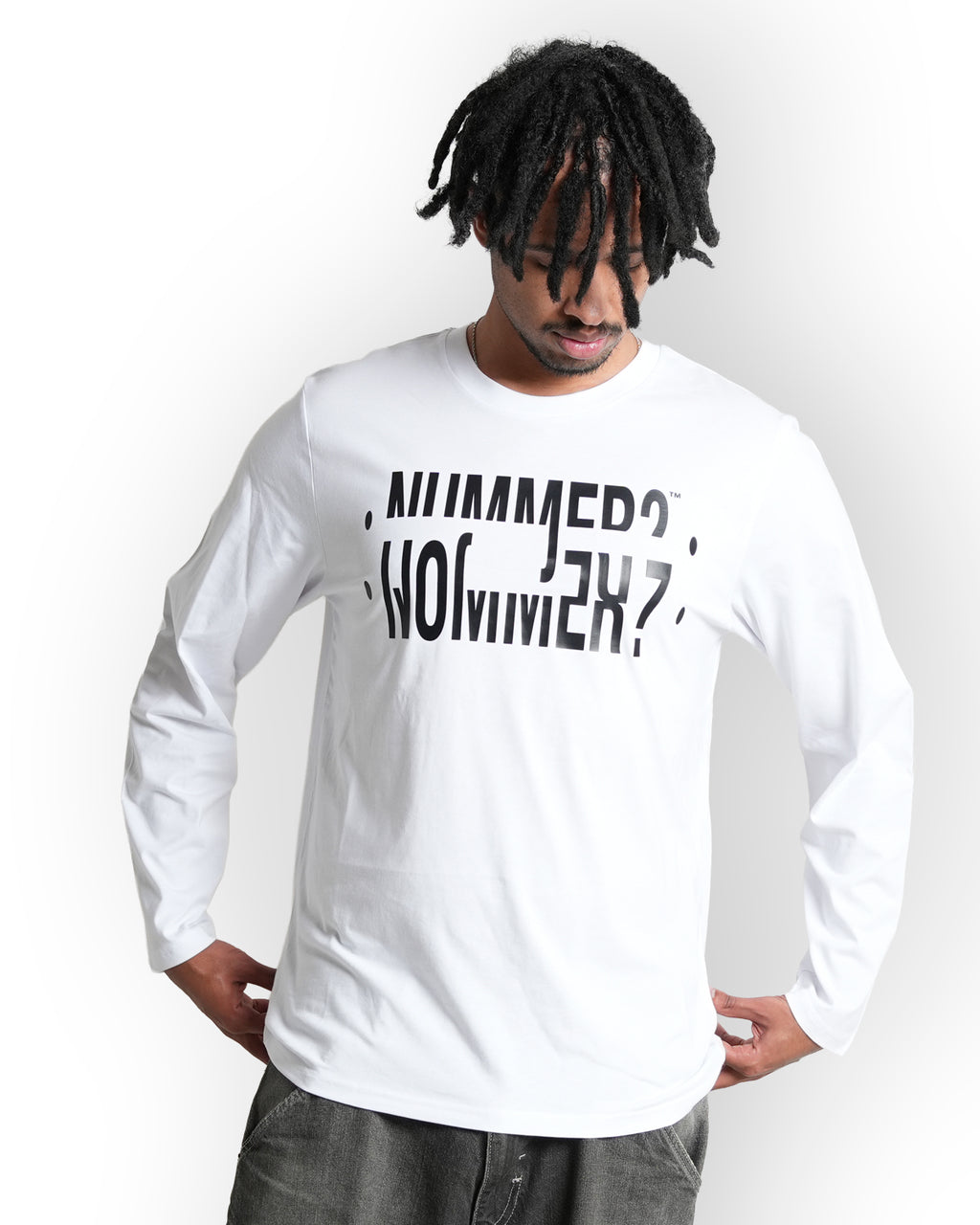 "Nummer?" Long sleeve Hvid