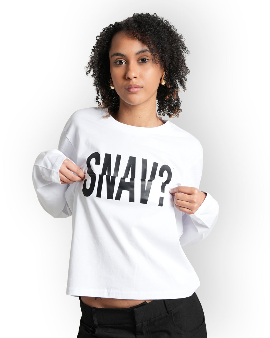 "Snav?" Long sleeve Hvid
